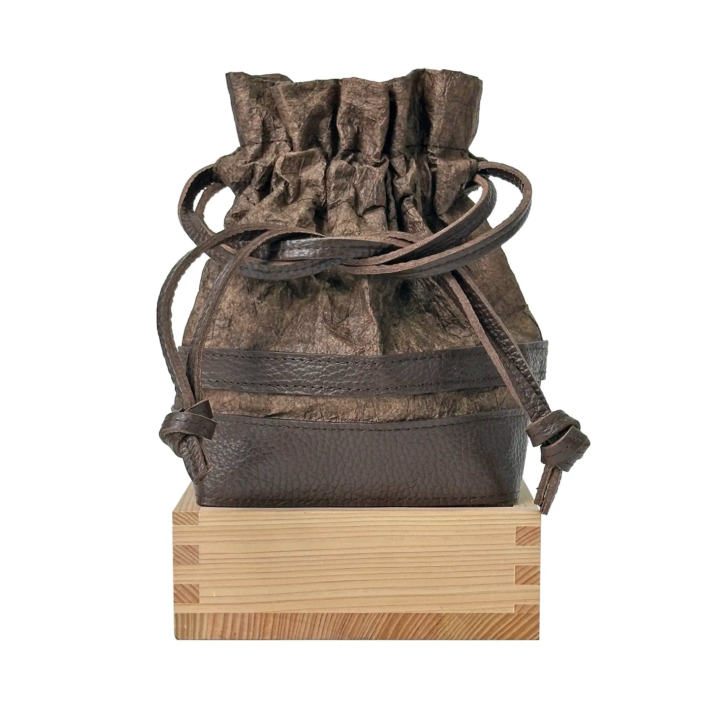 Yorokobi - 慶 -( Masu Drawstring Bag / 柿渋染め和紙 ) - Regular -
