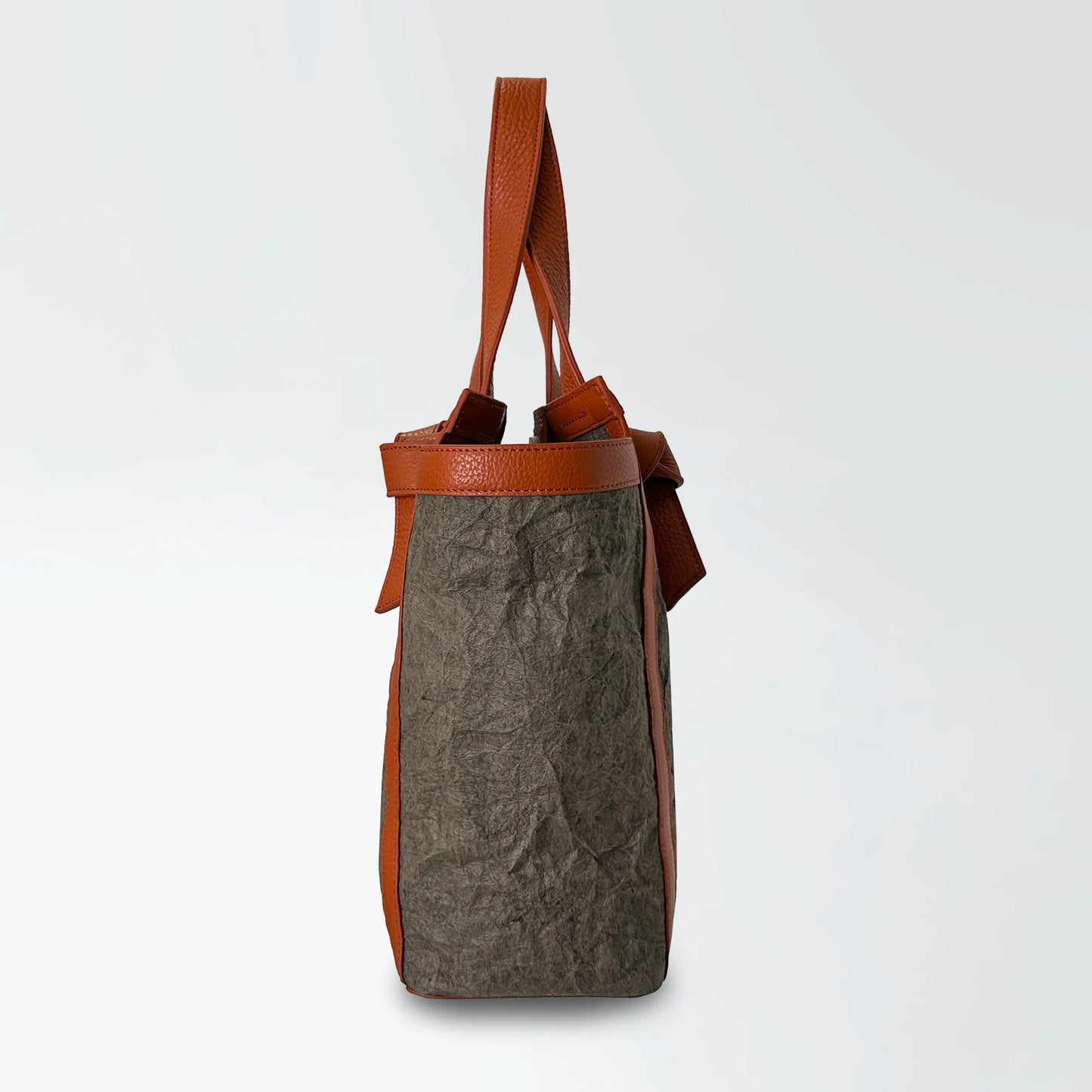 Yoi - 宵 - (Leather Knot Bag / 柿渋染め和紙)