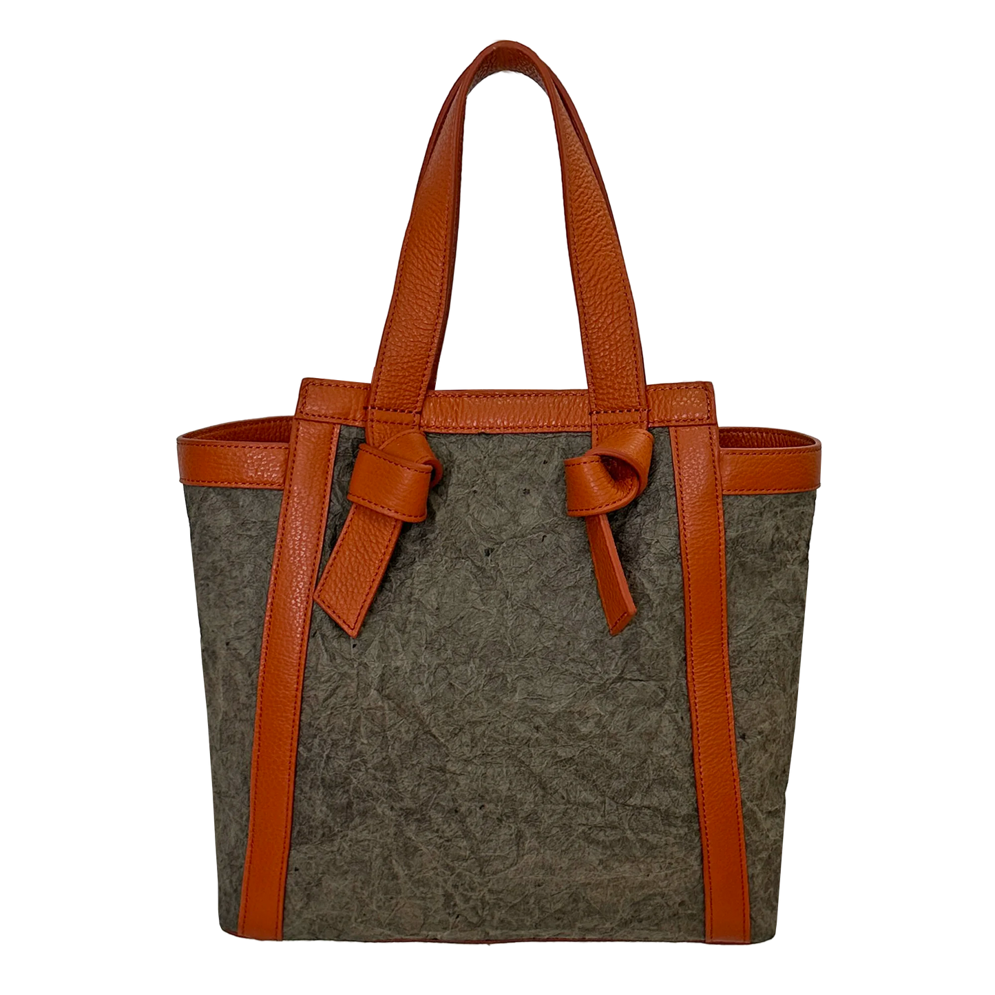 Yoi - 宵 - (Leather Knot Bag / 柿渋染め和紙)