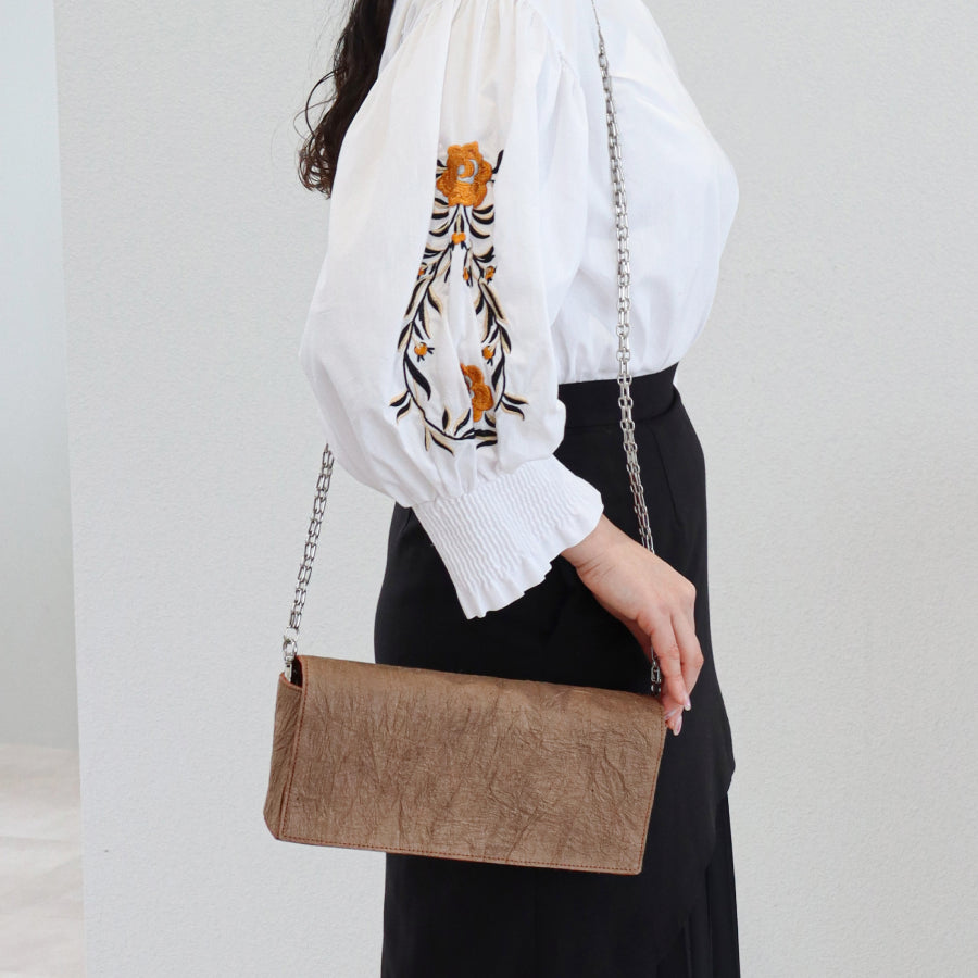 Miyabi - 雅 - (Clutch & Shoulder 2way Bag / 柿渋染め和紙 )