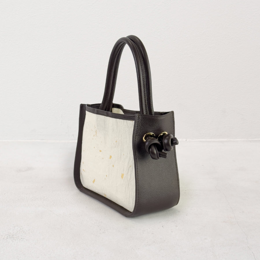 Kokoro - 心 - (Knot Handle Bag / 金箔漉き込み和紙 )