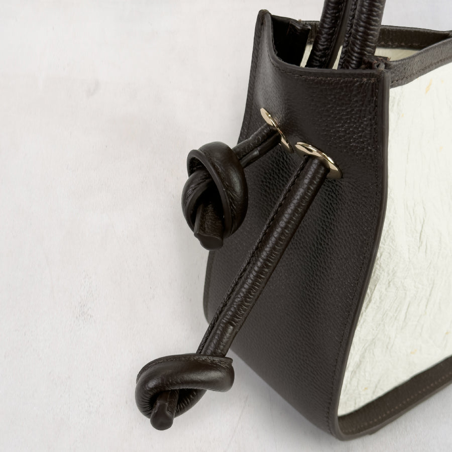 Kokoro - 心 - (Knot Handle Bag / 金箔漉き込み和紙 )