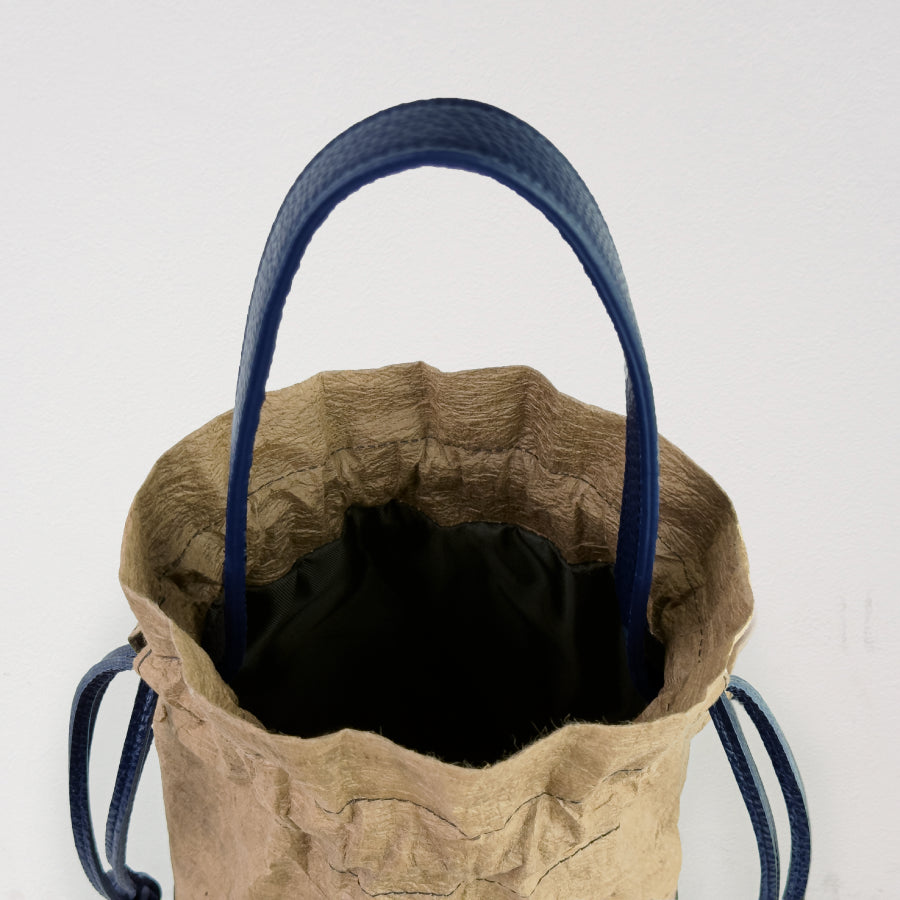 Kanade - 奏 - (Mini Drawstring Bucket Bag / 柿渋染め和紙)