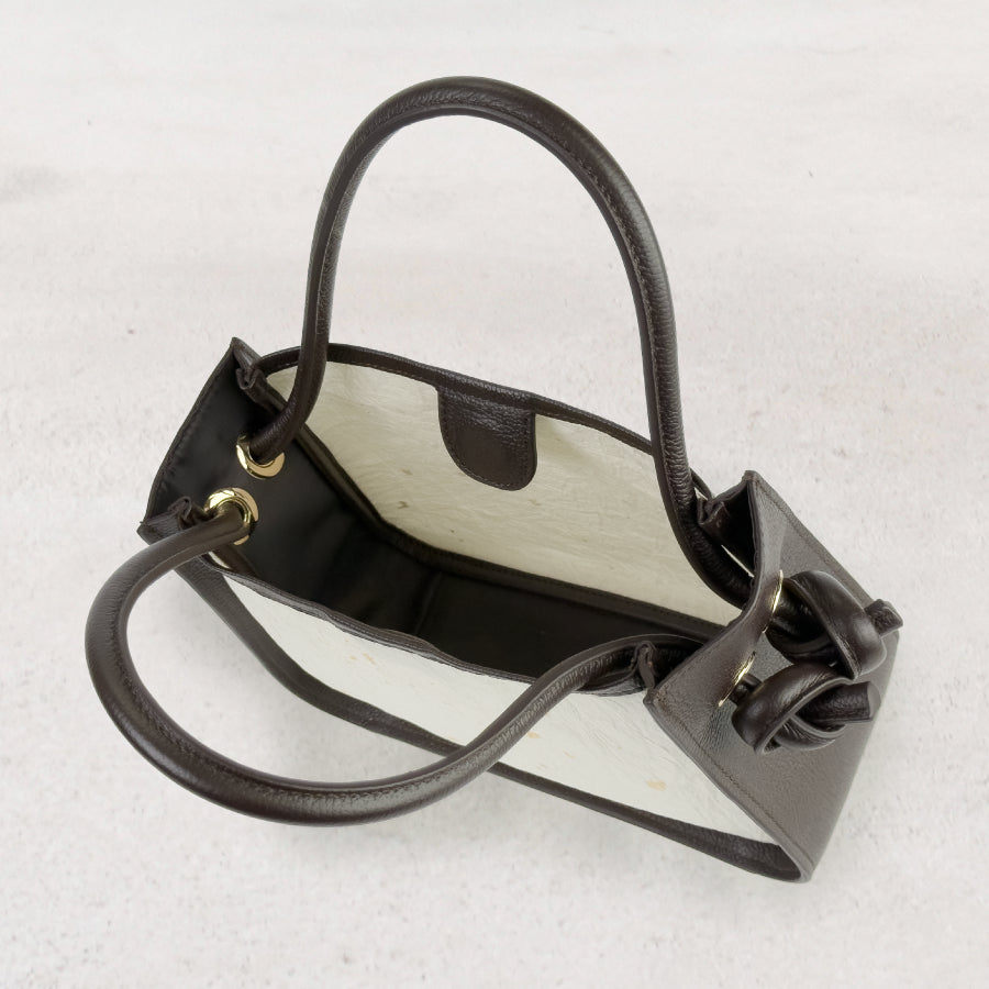 Kokoro - 心 - (Knot Handle Bag / 金箔漉き込み和紙 )