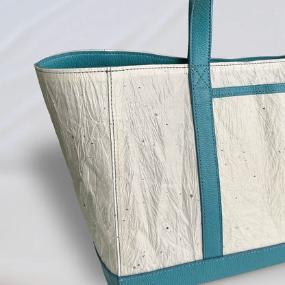 Tote bag Japanese Washi paper with cowhide leather