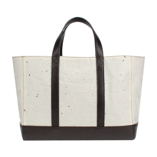 Tote bag Japanese Washi paper with cowhide leather