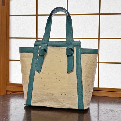 Knot handle mini bag Japanese Washi paper with genuine leather