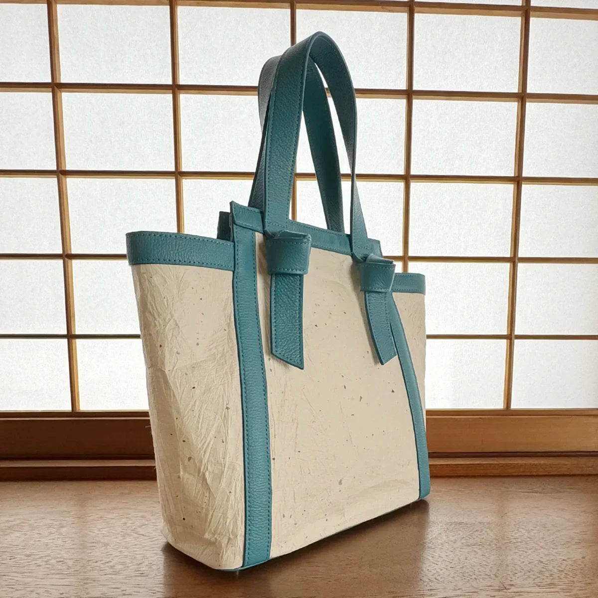 Knot handle mini bag Japanese Washi paper with genuine leather