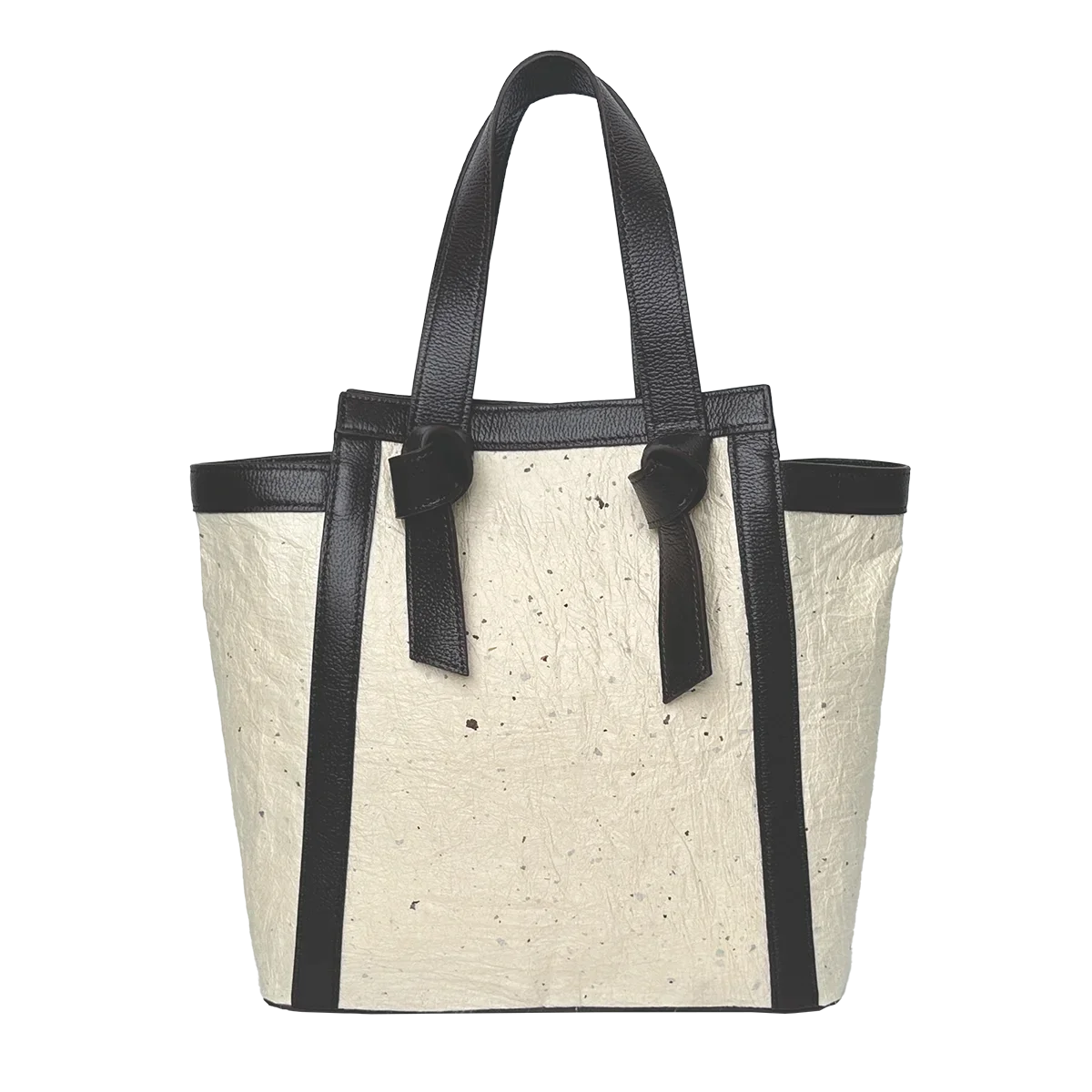 Japanese Washi Knot Handle Bag Combination of Handmade Washi Paper and Genuine Leather Made in Japan Dark Brown Undyed