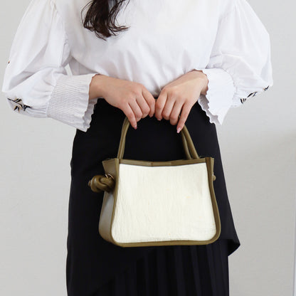 Kokoro － 心 － （Knot Handle Bag / 金箔漉き込み和紙 )