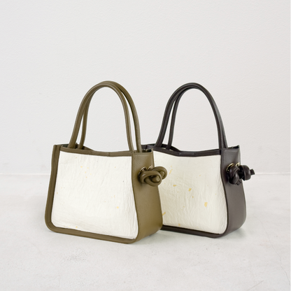 Kokoro － 心 － （Knot Handle Bag / 金箔漉き込み和紙 )