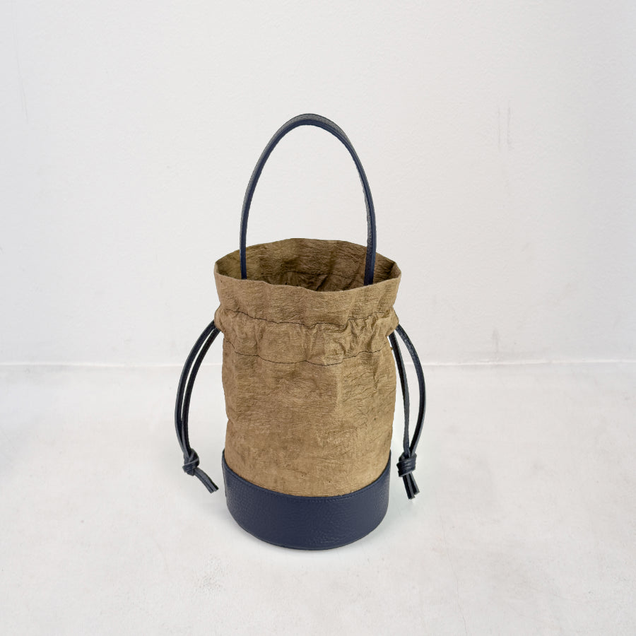Kanade － 奏 － （Mini Drawstring Bucket Bag / 柿渋染め和紙）