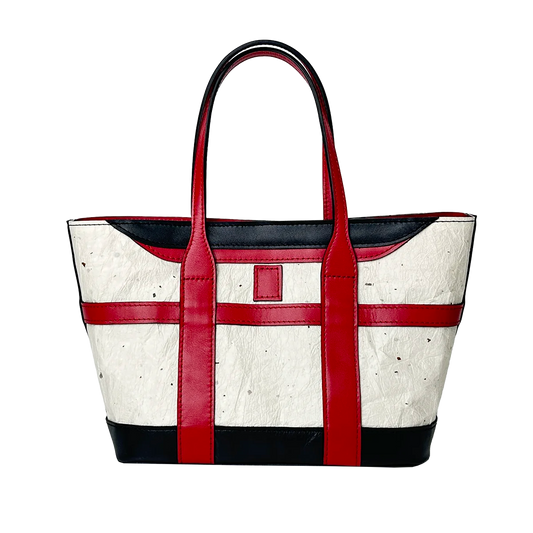 Torii design mini tote bag with Japanese Washi paper and Italian cowhide leather