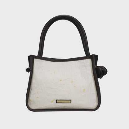 Kokoro － 心 － （Knot Handle Bag / 金箔漉き込み和紙 )